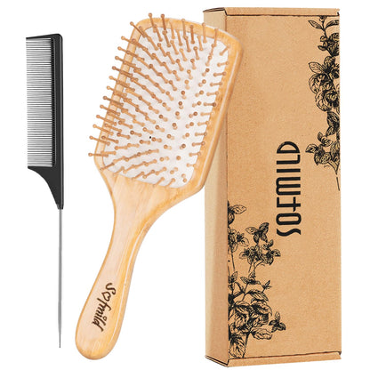 Hair Brush-Natural Wooden Bamboo Brush