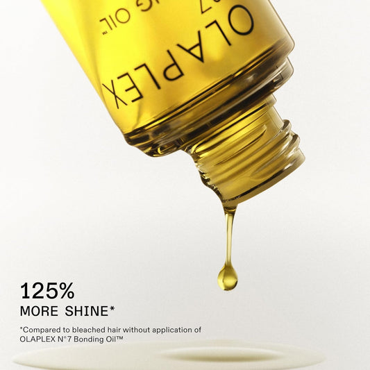 Olaplex No. 7 Bonding Oil, Concentrated High Shine Oil, Heat Protectant, Visibly Smooths & Softens Hair, Added Color Vibrancy, Up to 72 Hour Frizz Control, For All Hair Types, 1 fl oz