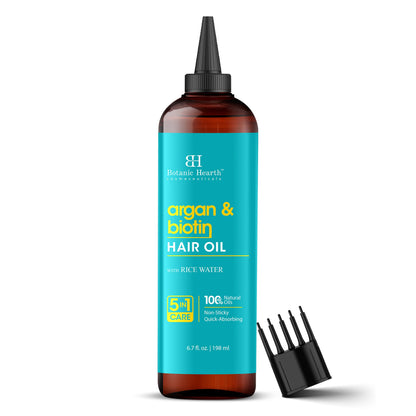 Botanic Hearth 100% Pure Rosemary Oil For Hair Growth (6.7 fl oz) Infused With Biotin, Jojoba & castor Oil | Nourishing & Volumizing | Non GMO Verified