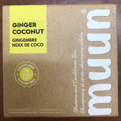 Muun Ginger Shampoo and Conditioner Bar Pack 3
