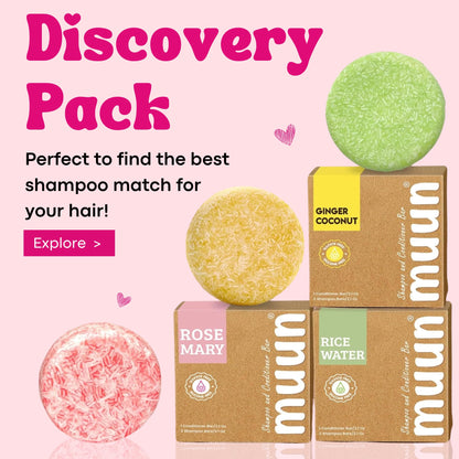Muun Rosemary Shampoo and Conditioner Bar Set 3