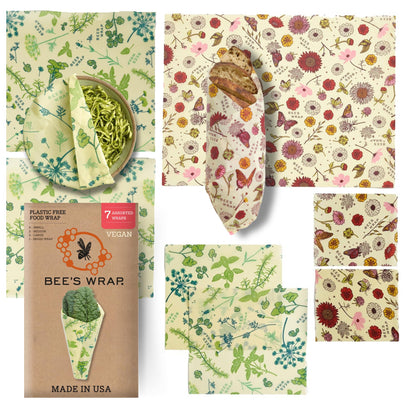 Bee's Wrap Beeswax Wraps for Food - Honeycomb 3 Pack (S, M, L) Made in USA Reusable & Organic Food Wraps, Sandwich Wrap & Bowl Covers - Eco-Friendly Alternative to Aluminum Foil & Plastic Wrap
