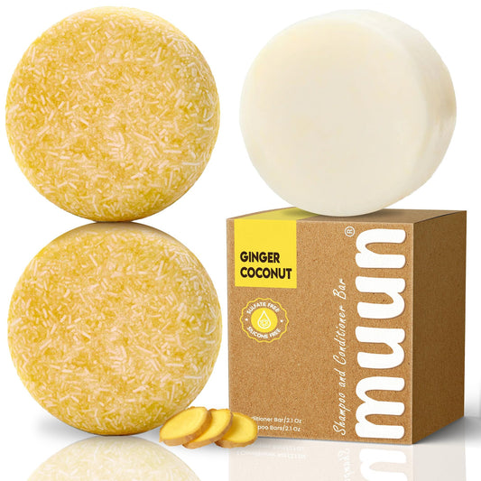 Muun Ginger Shampoo and Conditioner Bar Pack 3