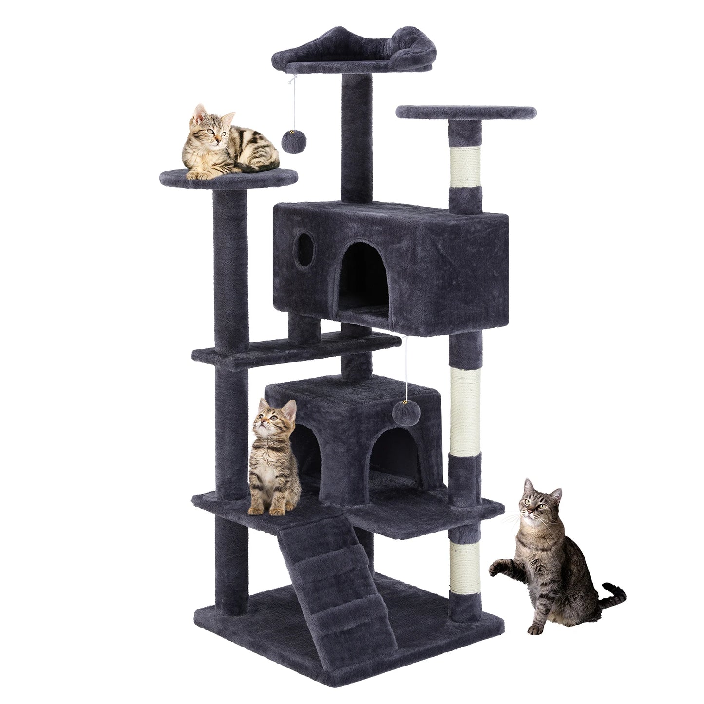 Tall Multi-Level Cat Tree Tower for Indoor Pet Furniture Stable Kitty Play House 54 inc