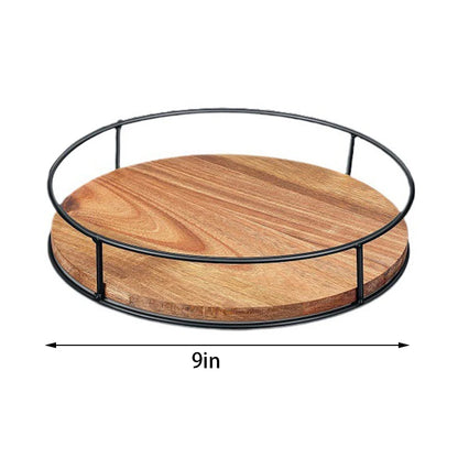 Rotating Kitchen Spice Rack, Wooden & Iron