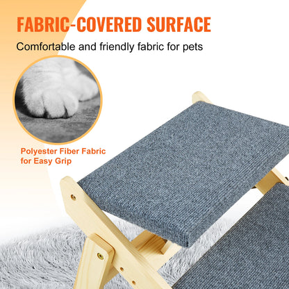 2-in-1 Wooden Pet Steps & Ramp – Foldable, Adjustable for Small to Large Dogs & Cats