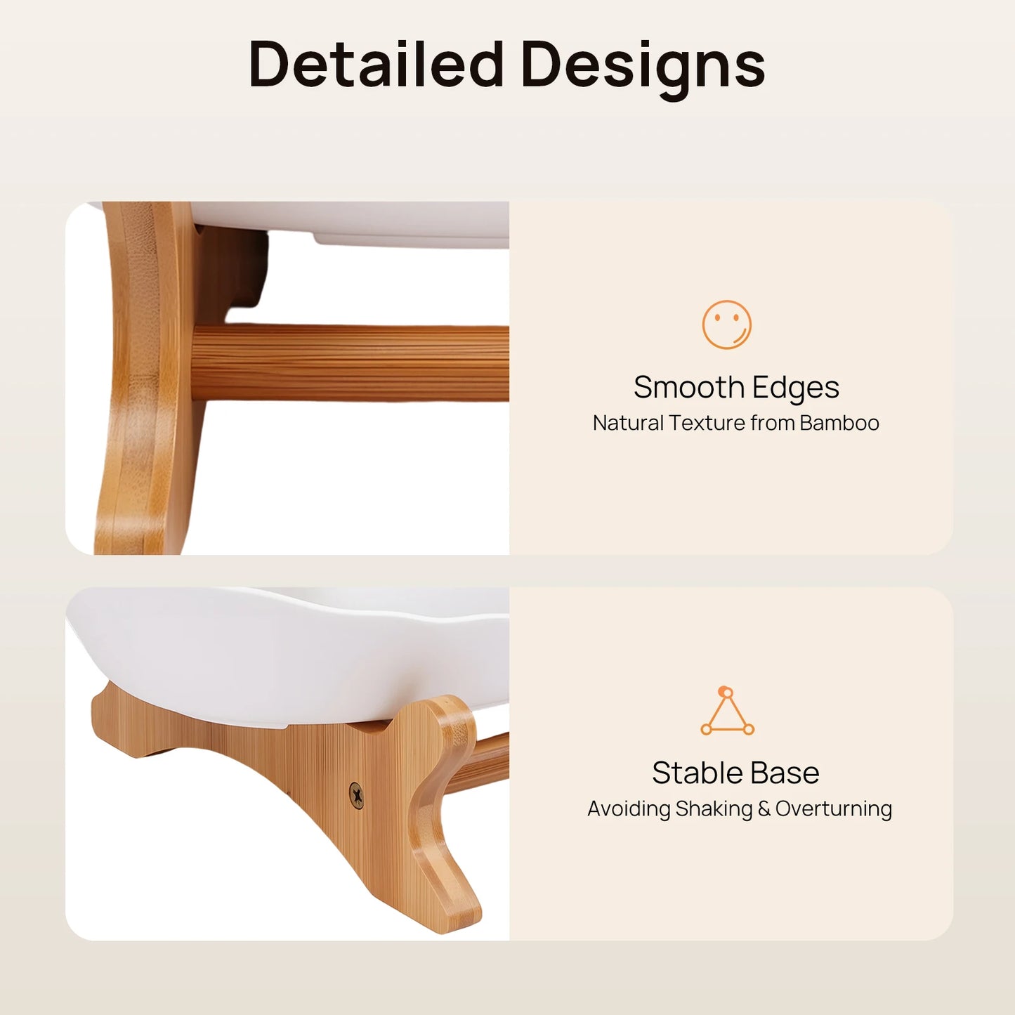 3-Tier Snack & Dessert Bowl Stand with Bamboo Rack