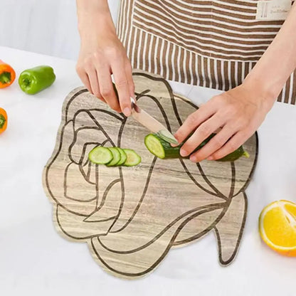Rose Shaped Wooden Serving & Chopping Board – Charcuterie Tray for Kitchen & Decor