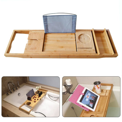 Wooden Bath Caddy Tray, Bathtub Shelf Organizer