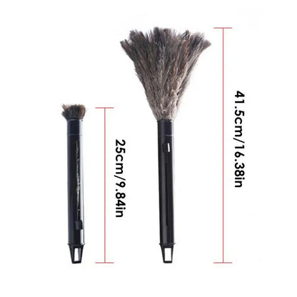 Natural Ostrich Feather Duster – Anti-Static Retractable Cleaning Brush
