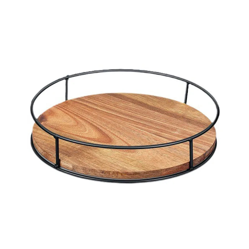 Rotating Kitchen Spice Rack, Wooden & Iron