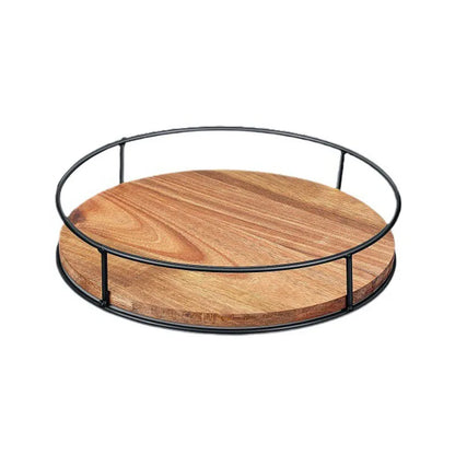 Rotating Kitchen Spice Rack, Wooden & Iron