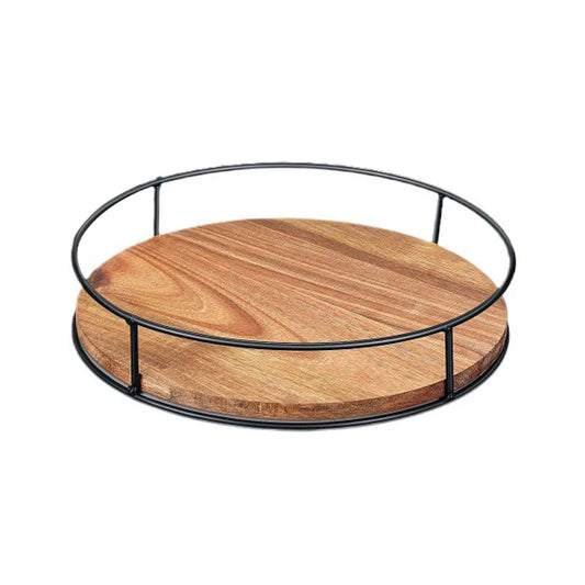 Rotating Kitchen Spice Rack, Wooden & Iron