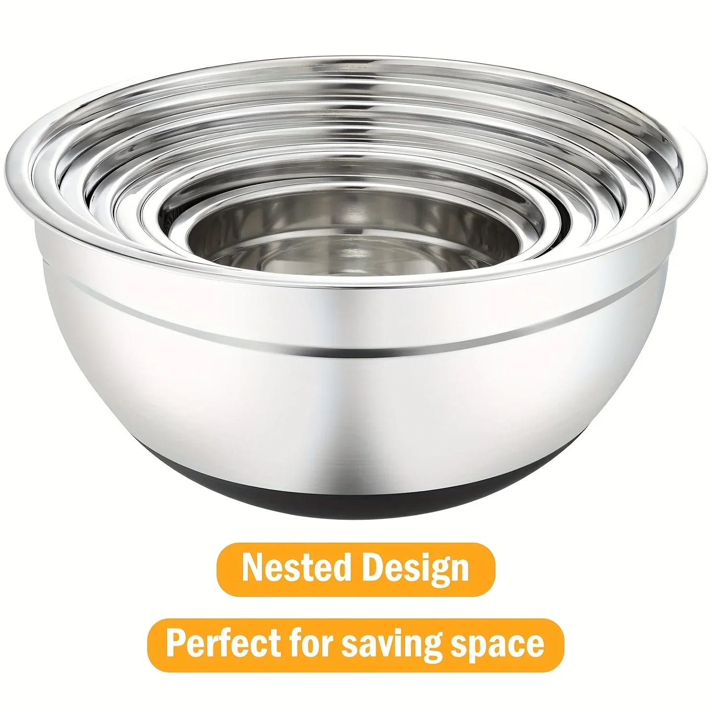 16-Piece Salad & Mixing Bowl Set – Stainless Steel Lids, Graters & Kitchen Tools