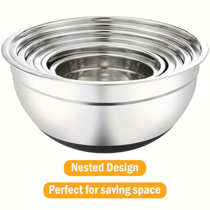 16-Piece Salad & Mixing Bowl Set – Stainless Steel Lids, Graters & Kitchen Tools