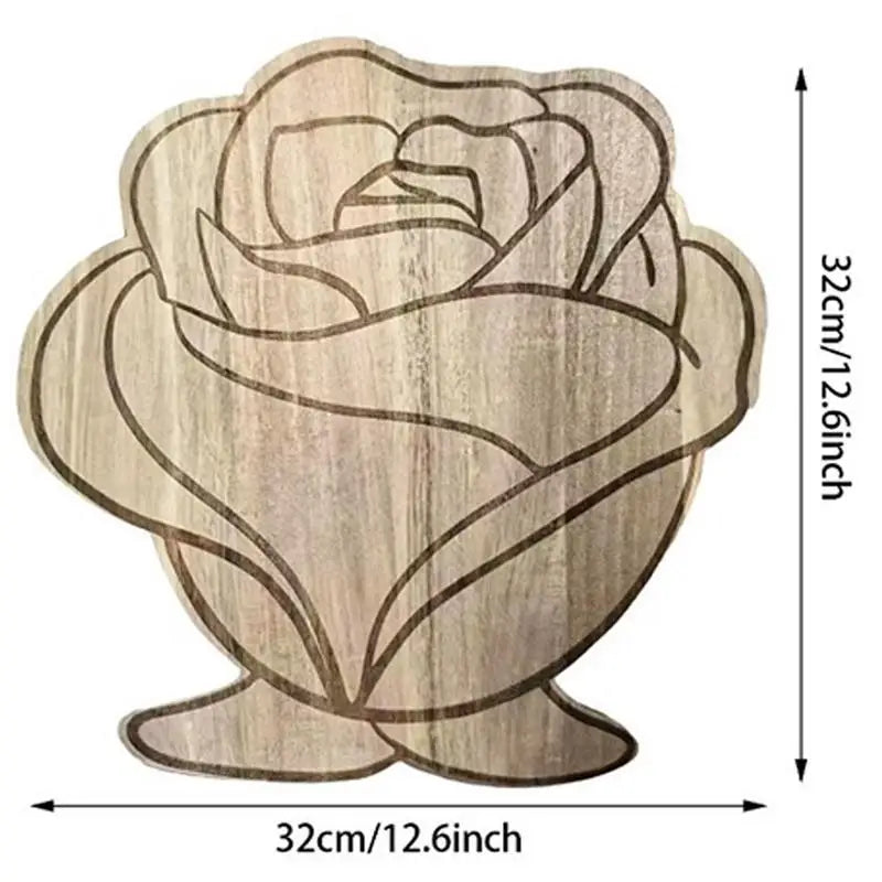 Rose Shaped Wooden Serving & Chopping Board – Charcuterie Tray for Kitchen & Decor