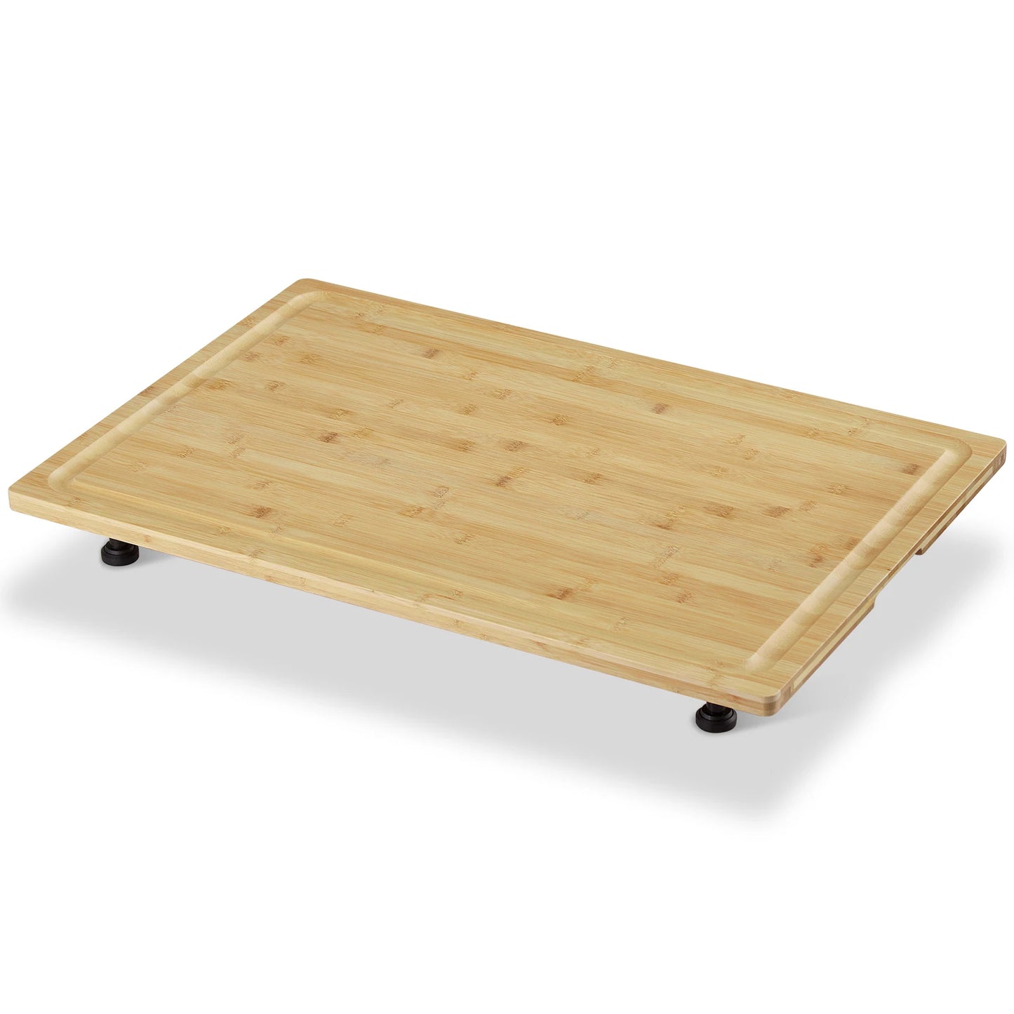 Bamboo Noodle Board, Cutting & Countertop Tray, Stove Cover with Removable Legs –