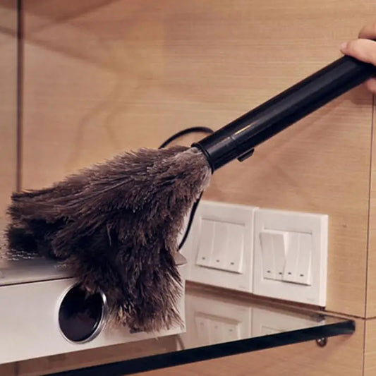 Natural Ostrich Feather Duster – Anti-Static Retractable Cleaning Brush