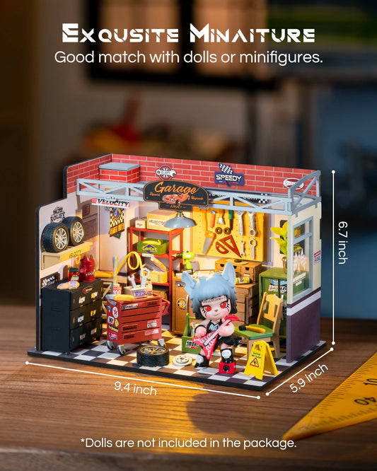 IY Mini Garage Workshop Kit – Tiny House Model with LED Lights