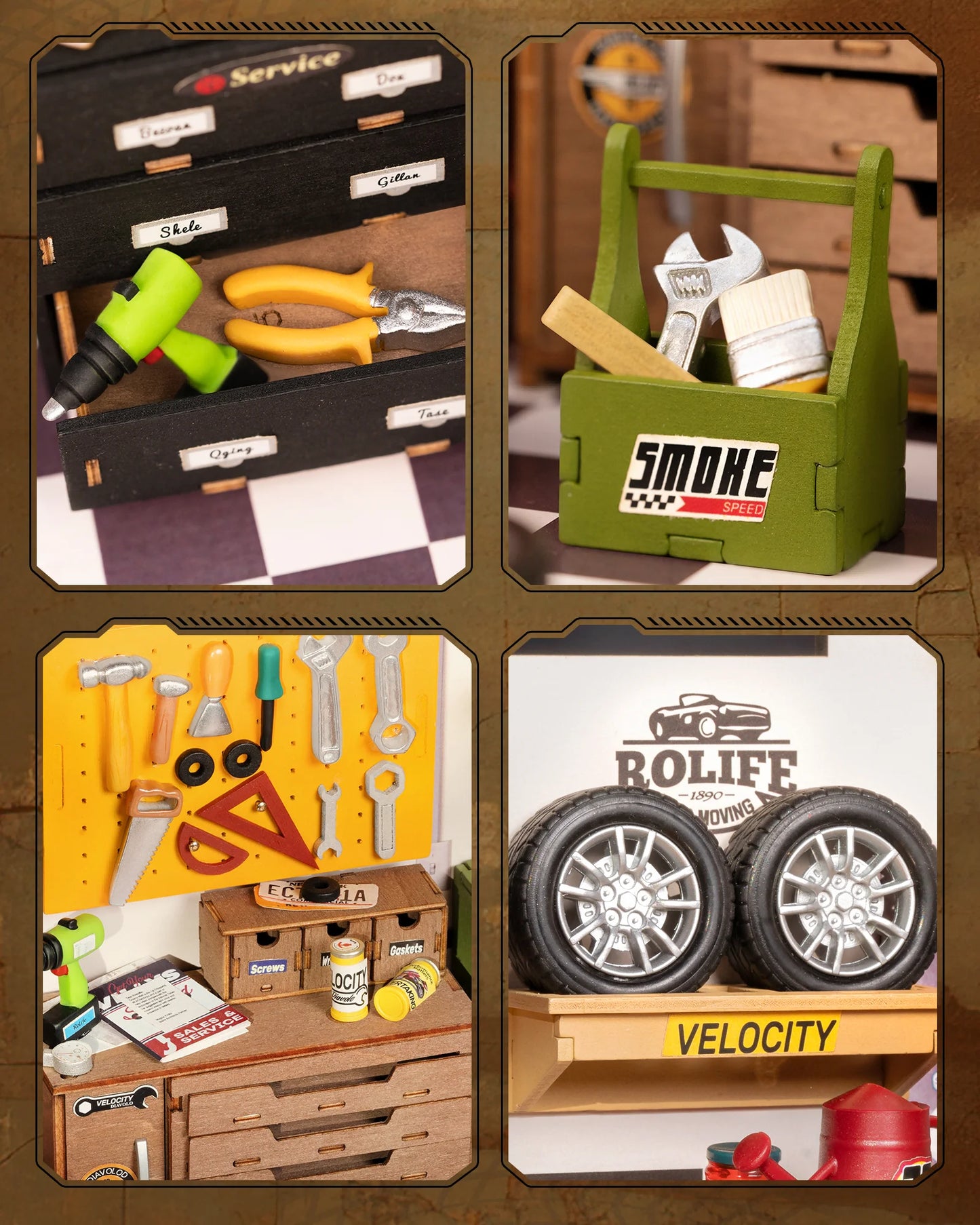 IY Mini Garage Workshop Kit – Tiny House Model with LED Lights