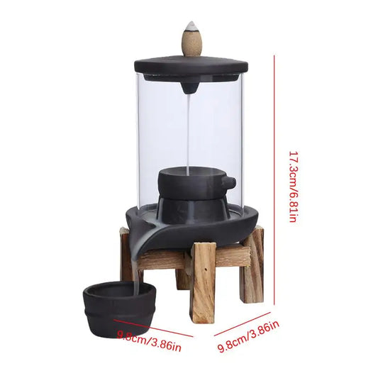 Handmade Ceramic Incense Burner, Smoke Waterfall Backflow Incense Burner Living Room