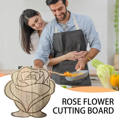 Rose Shaped Wooden Serving & Chopping Board – Charcuterie Tray for Kitchen & Decor