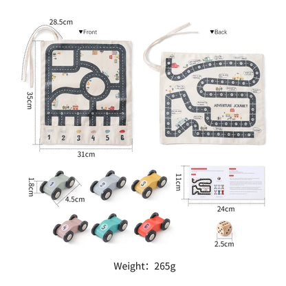 Montessori Wooden Road Play Mat – Car Toy for Kids & Toddlers