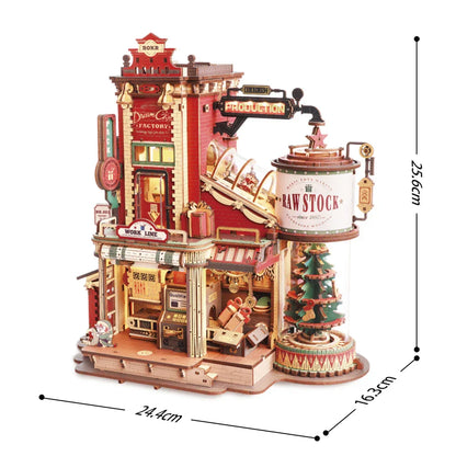 Creative DIY Model Factory Building Gift for Kids & Adults 3D Stress Relief Wooden Puzzle