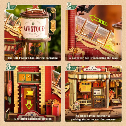 Creative DIY Model Factory Building Gift for Kids & Adults 3D Stress Relief Wooden Puzzle