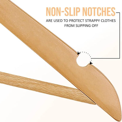 Utopia Home Premium Wooden Hangers 90 Pack-Durable & Slim Coat Hanger-Suit Hanger with 360-Degree Rotatable Hook - Wood Hangers