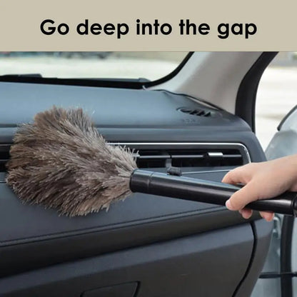 Natural Ostrich Feather Duster – Anti-Static Retractable Cleaning Brush