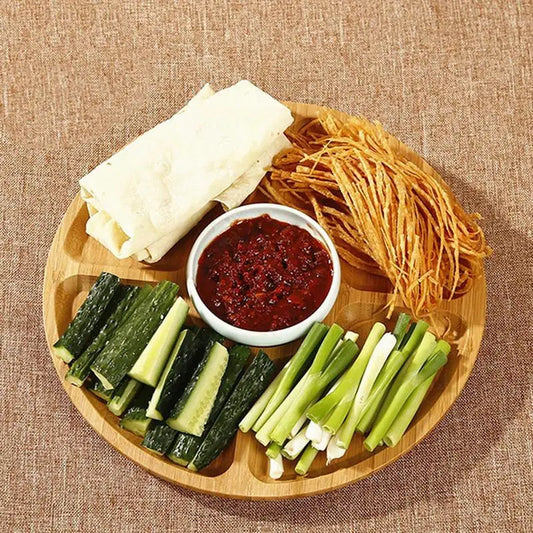 Wooden Divided Serving Tray, 5 Dining Grids