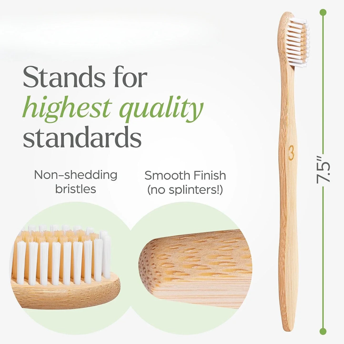 10-Pack Biodegradable Bamboo Toothbrushes, Compostable & Natural Wooden Bristles