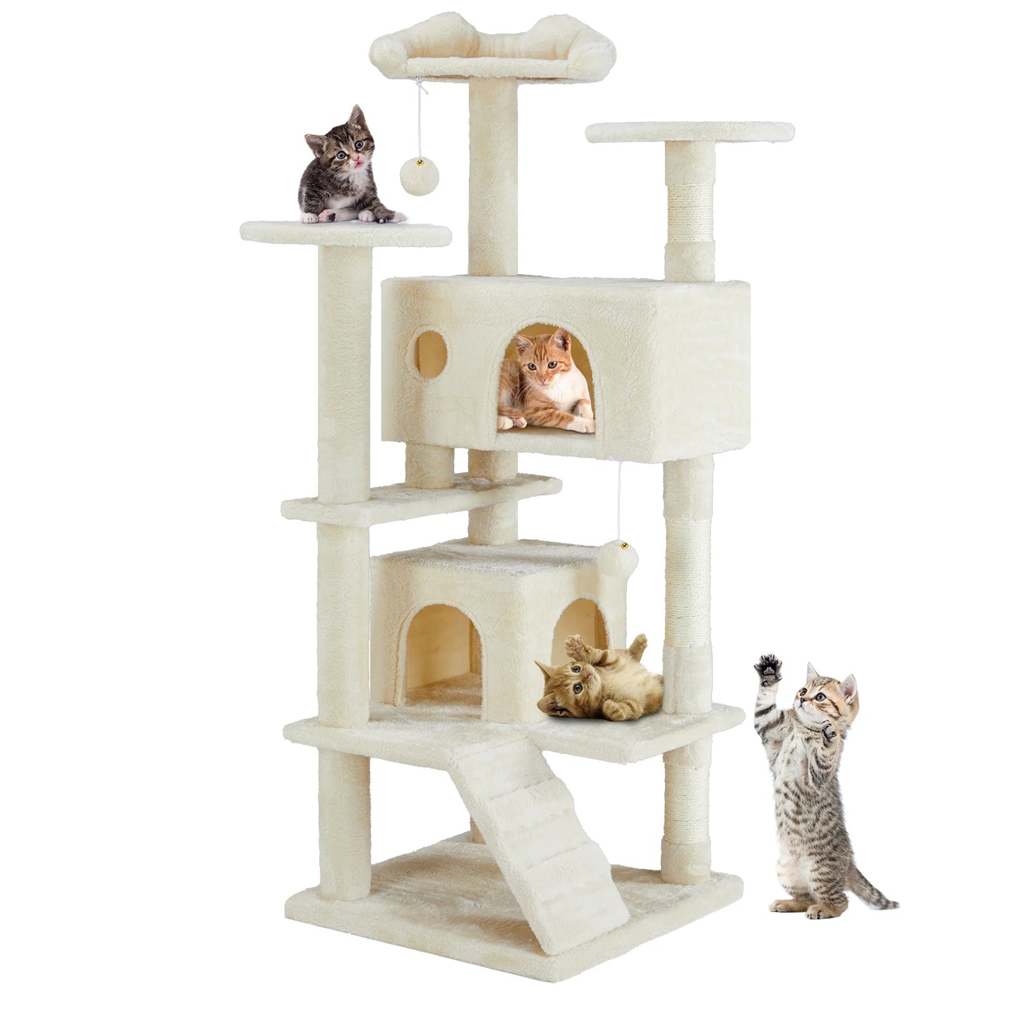 Tall Multi-Level Cat Tree Tower for Indoor Pet Furniture Stable Kitty Play House 54 inc