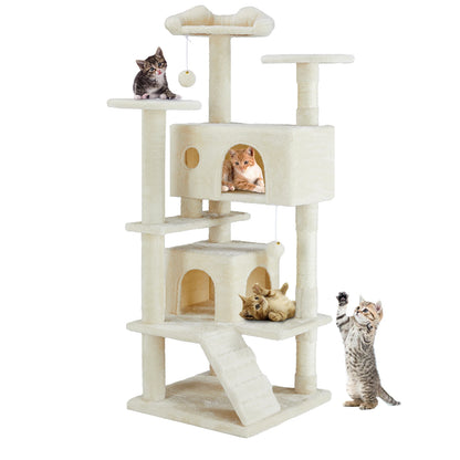 Tall Multi-Level Cat Tree Tower for Indoor Pet Furniture Stable Kitty Play House 54 inc