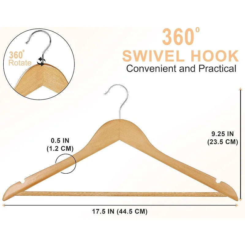 Utopia Home Premium Wooden Hangers 90 Pack-Durable & Slim Coat Hanger-Suit Hanger with 360-Degree Rotatable Hook - Wood Hangers