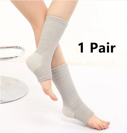 Bamboo Compression Foot Sleeve for Men Women Ankle Socks Ankle Warm Fitness Support Wraps