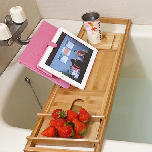 Wooden Bath Caddy Tray, Bathtub Shelf Organizer