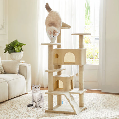 Tall Multi-Level Cat Tree Tower for Indoor Pet Furniture Stable Kitty Play House 54 inc