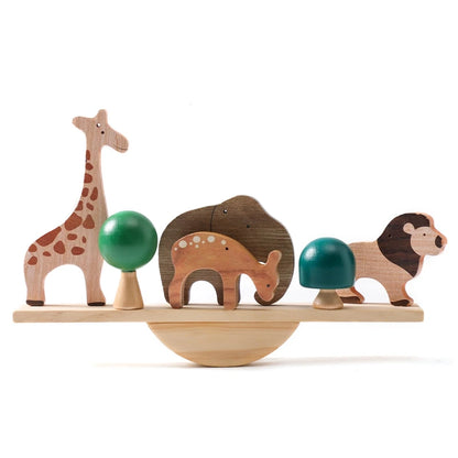 Montessori Wooden Stacking Toys – Forest House Blocks for Babies