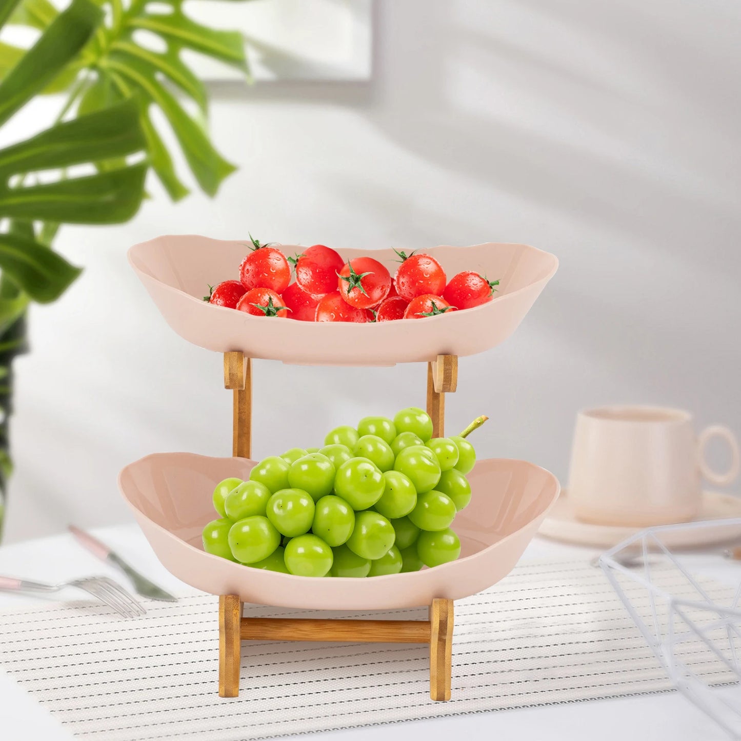 2 Floor Fruit Tray Bowl Modern Basket