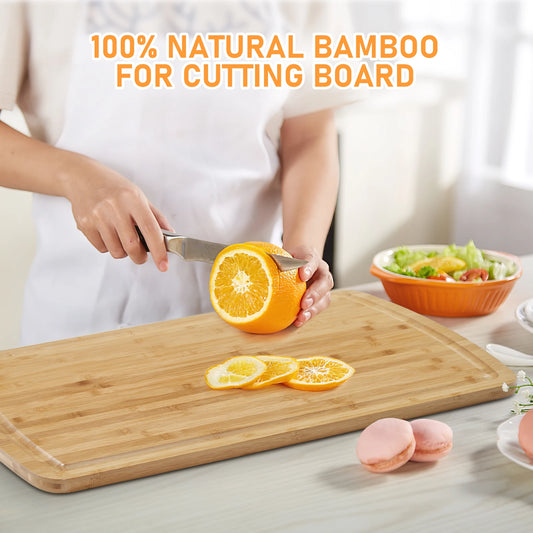 Bamboo Noodle Board, Cutting & Countertop Tray, Stove Cover with Removable Legs –