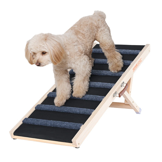 Wooden Dog & Cat Ramp Foldable – Anti-Slip, Adjustable Pet Ladder