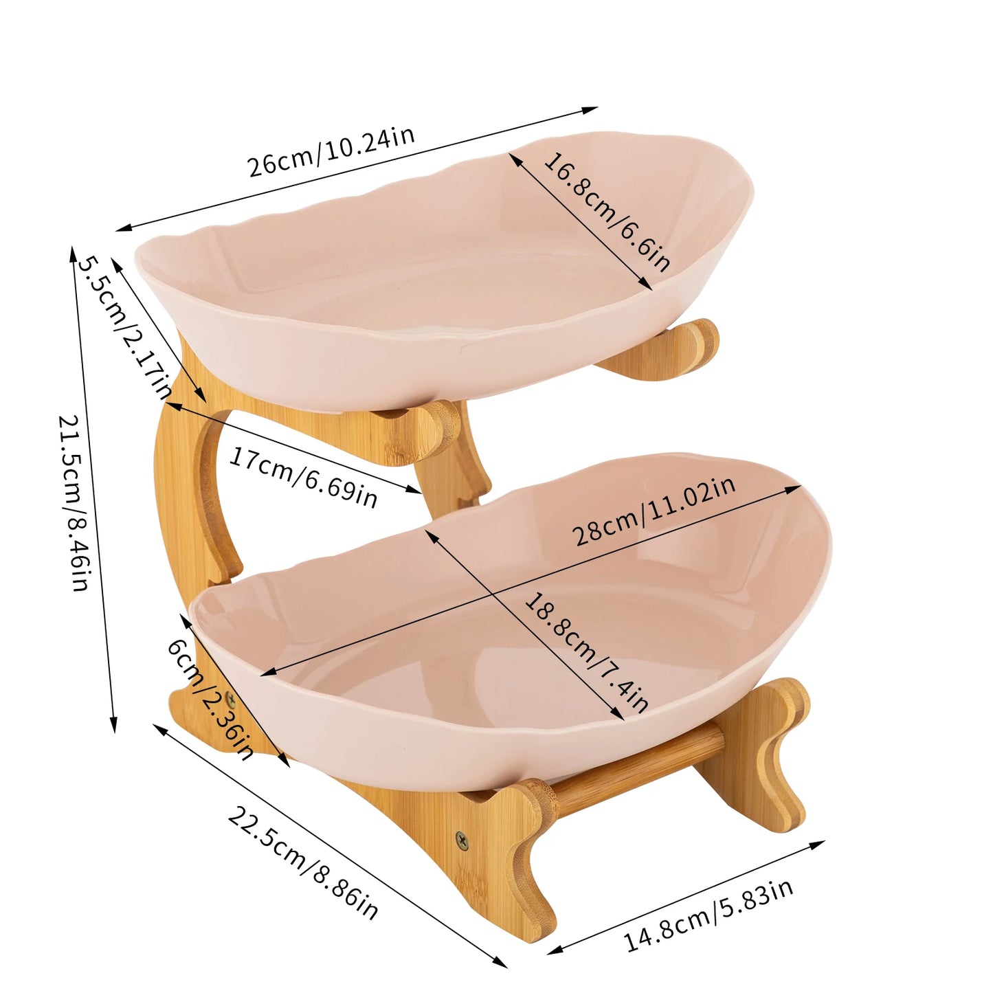 2 Floor Fruit Tray Bowl Modern Basket