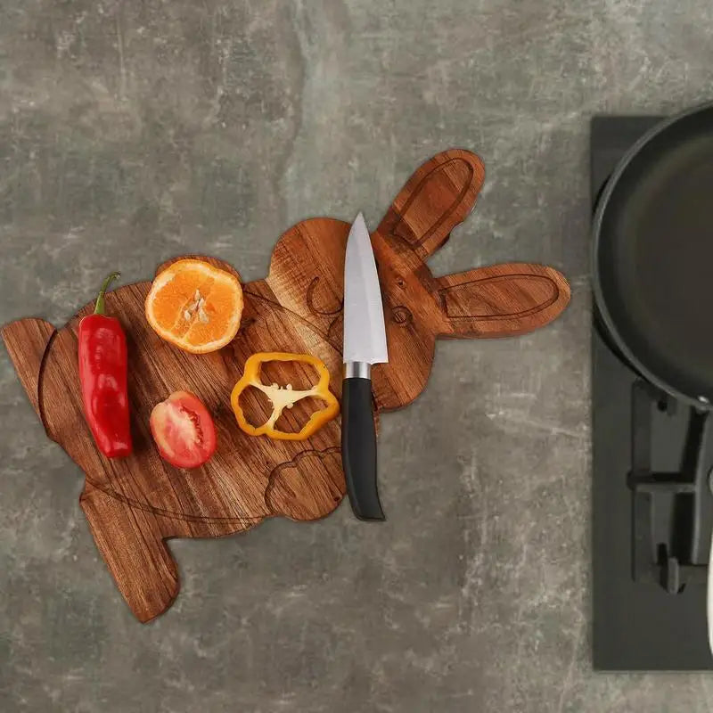 Multifunctional Wood Serving Board - Easter Decor, Chopping Board  Serving Platter For Fruits Vegetables